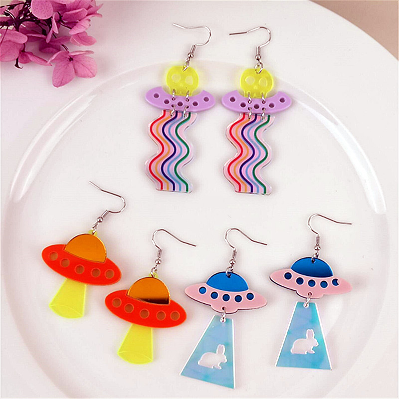 Retro Ufo Arylic Women's Drop Earrings 1 Pair display picture 7