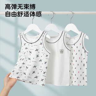 Children's Vest Spring and Autumn Pure Cotton Thin Boys' Baby Boy's Big Boy's Sleeveless Top for Summer