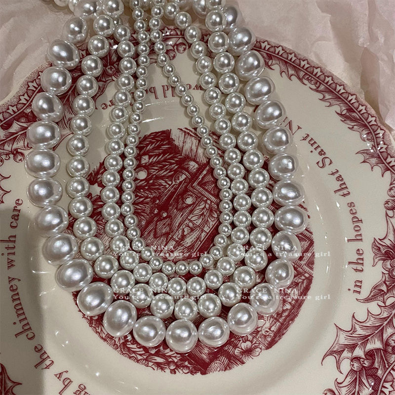 South Korea fever blogger with pearl necklace 2023 new women's simple temperament all-match clavicle chain necklace