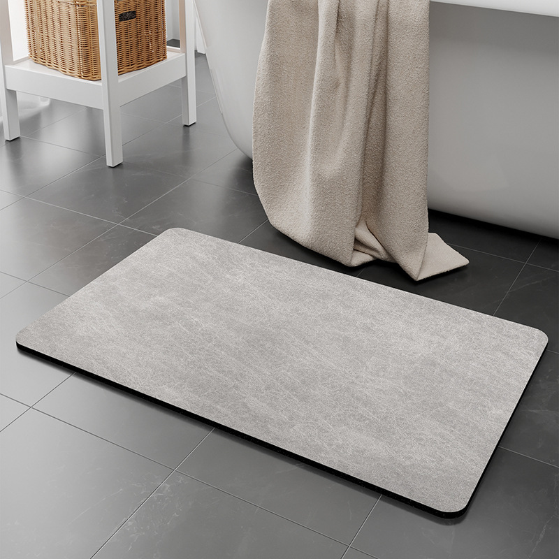 Minimal cojín de baño absorbente, alfombra de suelo antideslizante, alfombra de barro de diatomeas suave en la puerta del baño