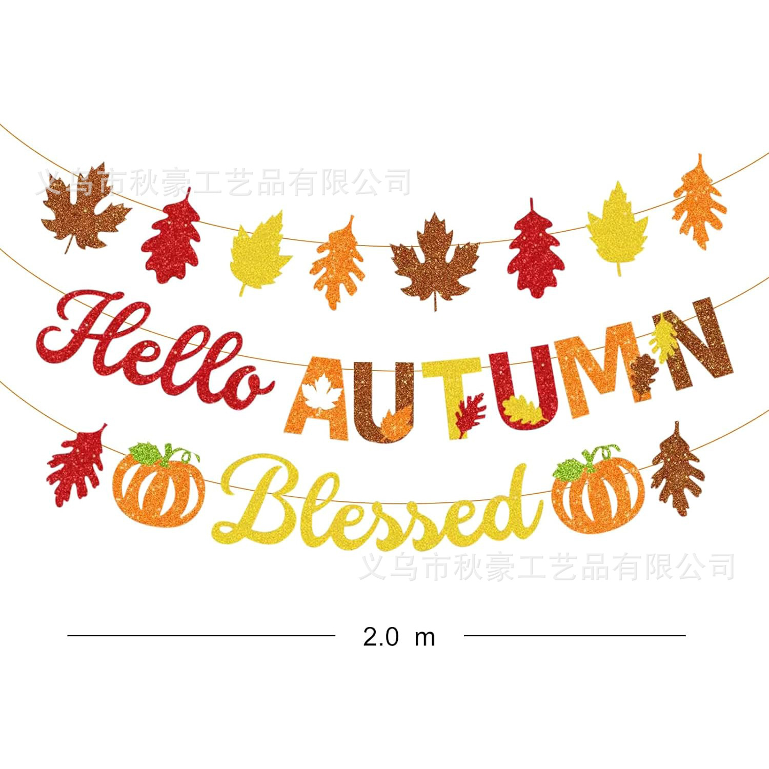 Feliz otoño Banner Día de Acción de Gracias Set de decoración de fiesta Temas de cosecha coloridos Cantiles calabazas coronas naranjas