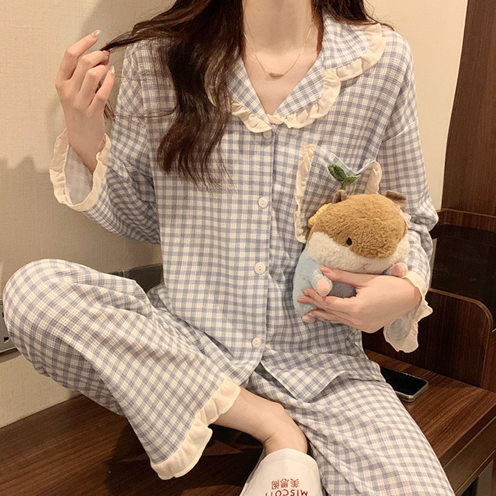러플 블루 체크
