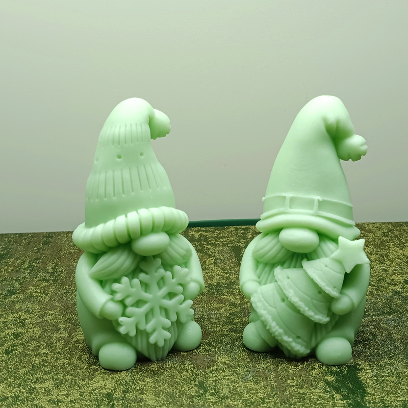 クリスマス抱木の小人液体シリカゲル金型DIY香薫石膏は雪花サンタクロースを持って金型を飾る|undefined