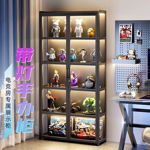 Hand-held Transparent Display Cabinet with Lock and Light Gundam Model Lego Decoration Display Cabinet Multi-layer Dustproof Storage Cabinet