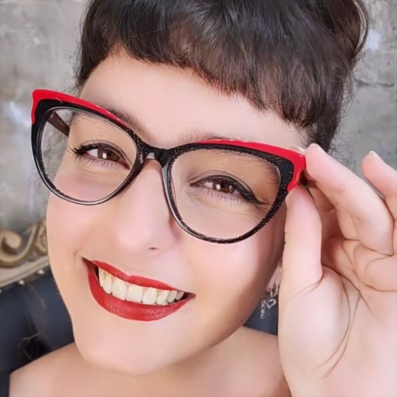 Moda europea y americana a juego ojo de gato TR90 espejo plano anti-luz azul