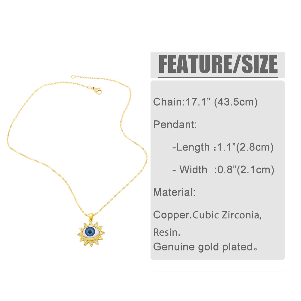 Devilu0027s Eye Pendant Necklace New Clavicle Chain Micro-inlaid Zircon Eyelash Necklace