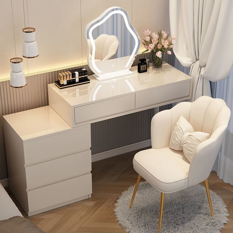 크림 스타일 침실 드레싱 테이블 라이트 럭셔리 새로운 현대 개폐식 스토리지 캐비닛 드레싱 테이블 통합 다기능 드레싱 테이블