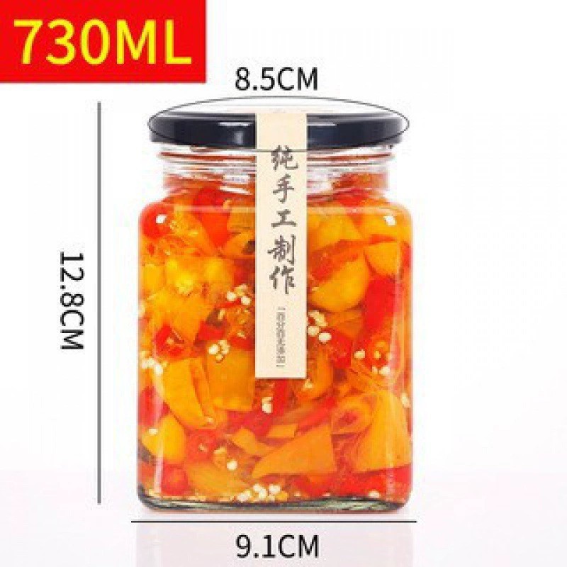 批发方形果酱玻璃瓶蜂蜜瓶牛肉酱瓶罐头瓶辣椒酱玻璃瓶酱菜瓶空瓶|undefined