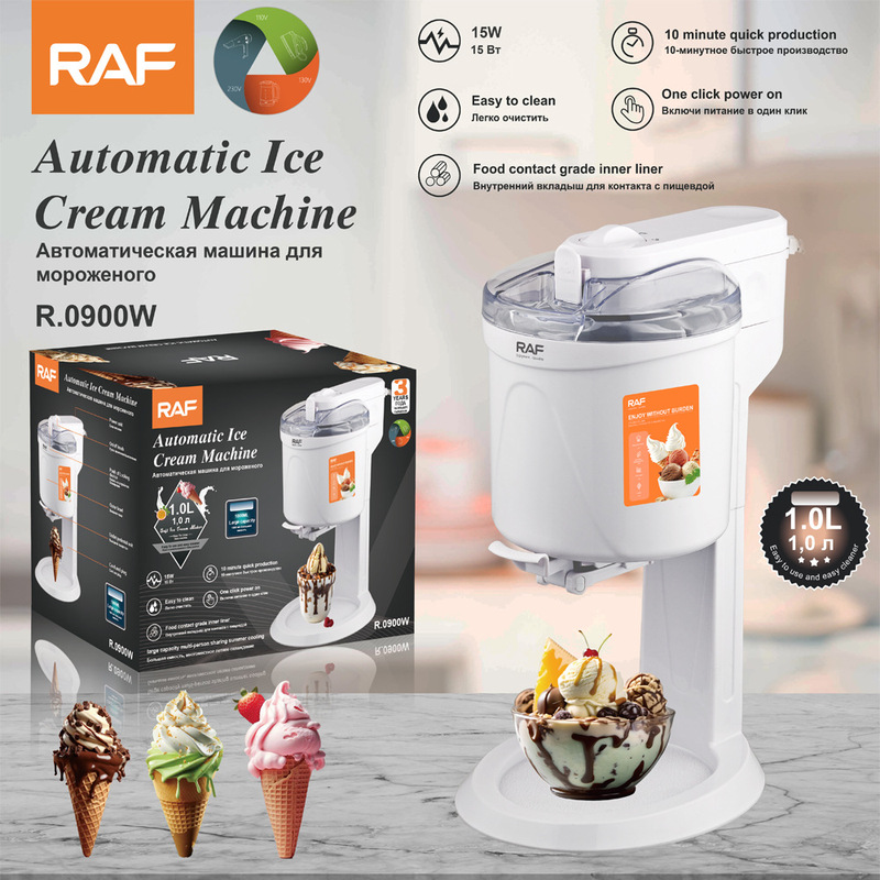 Raf European Standard Ice Cream Machine for Home Use, Small DIY Ice Cream Maker, Automatic Stirring Homemade Ice Cream Machine, Yogurt Maker