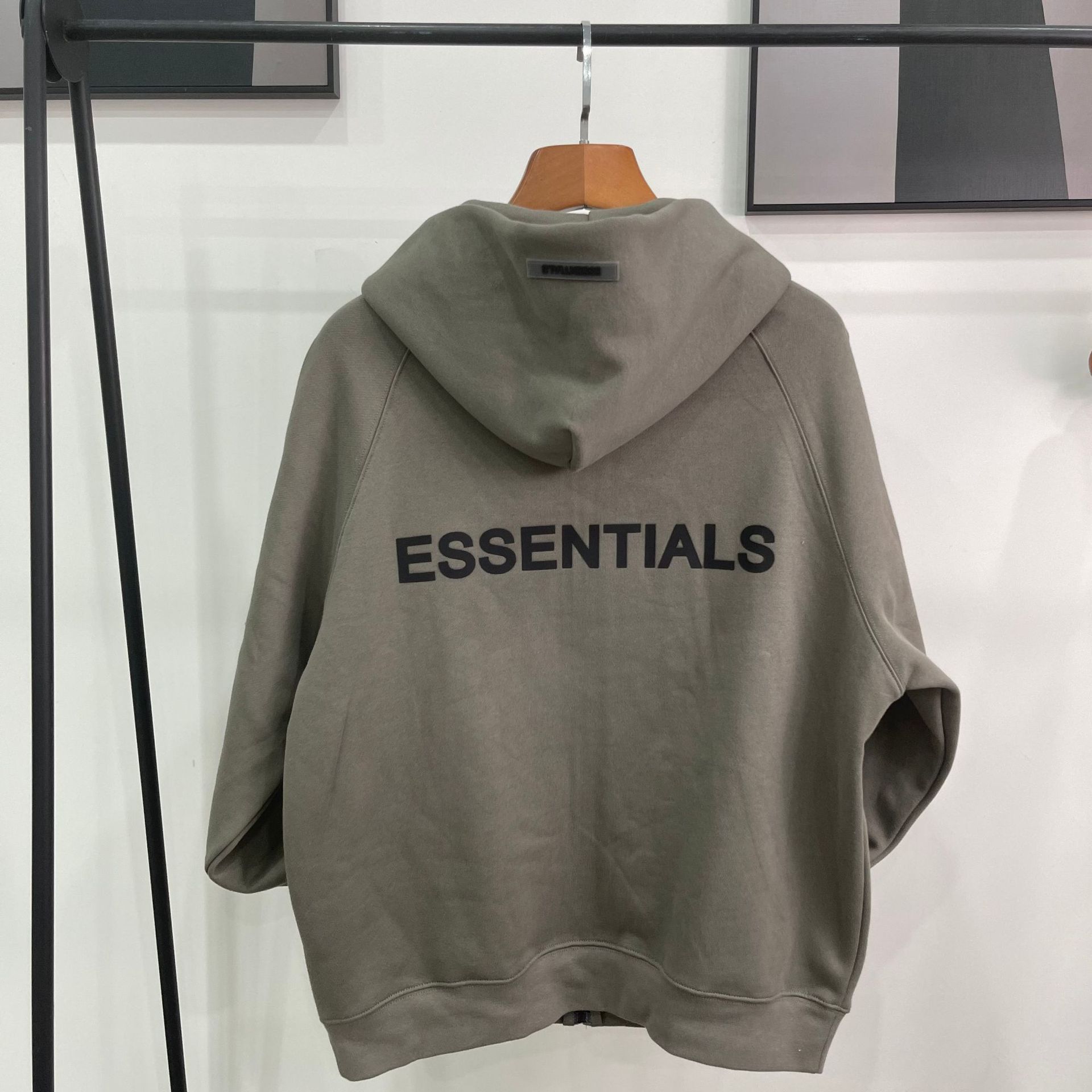 TEMOR DE DIOS doble línea ESENCIALES American High Street carta suéter de la cremallera suelta, además terciopelo abrigo