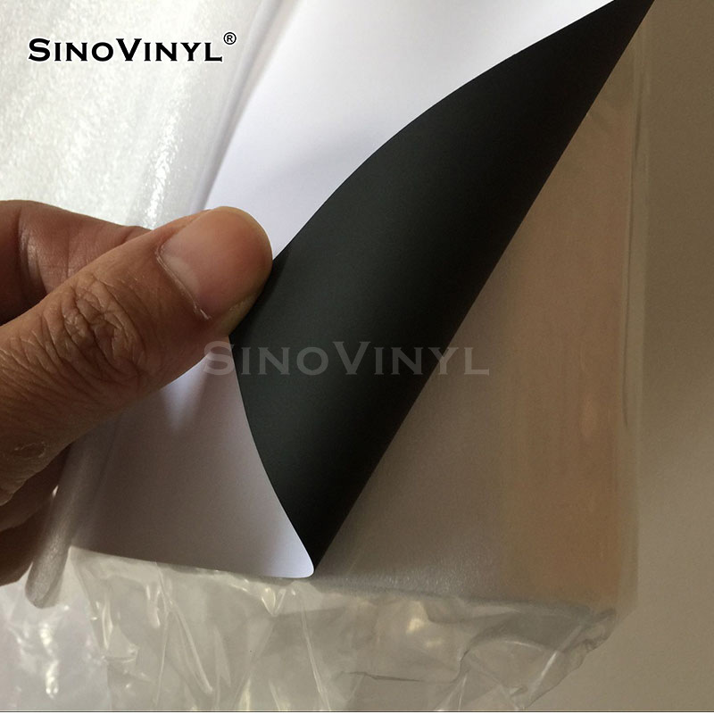 Xinlang pulverización magnética película de grabado magnético fuerte sin pegamento publicitario blanco y negro pegatinas de pulverización magnética directa papel de grabado adhesivo adhesivo