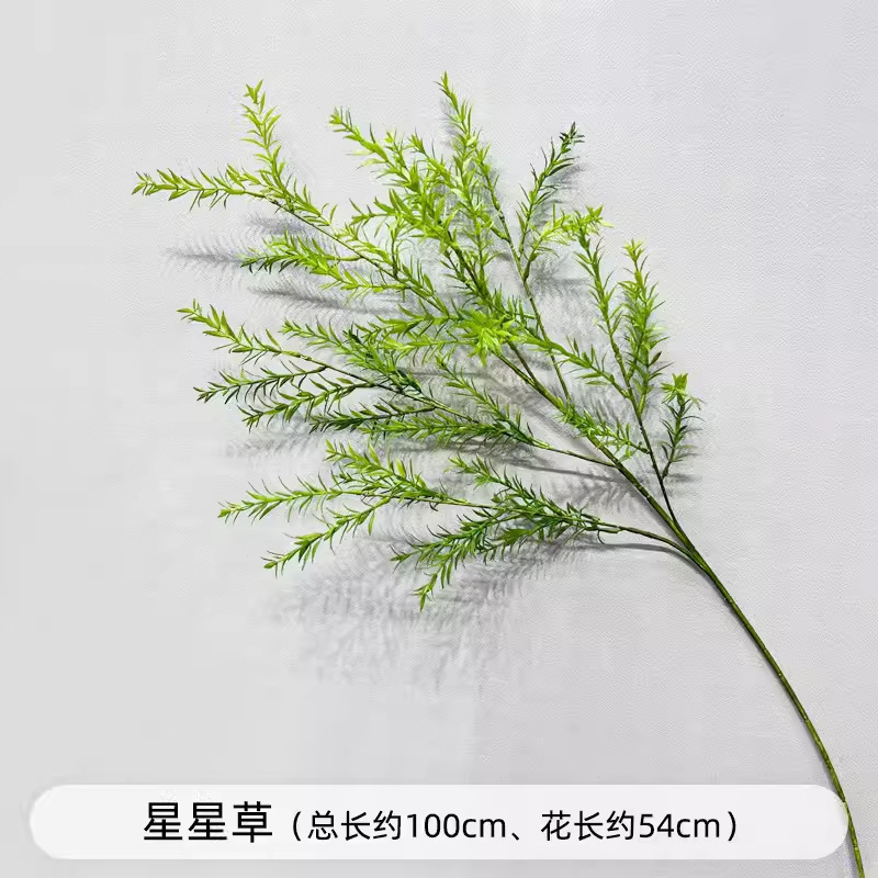 芦荀草绿植花龙须草假花白绿森系婚庆装饰自然风背景插花路引|undefined