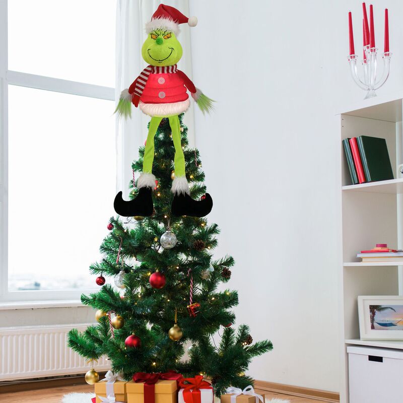 Cross-Border Christmas Tree Topper Grinch Christmas Tree Ornament Christmas Green Plush Doll Christmas Tree Top Decoration Gift Cross-Border Christmas Tree Topper Grinch Christmas Tree Ornament Christmas Green Plush Doll Christmas Tree Top Decoration Gift