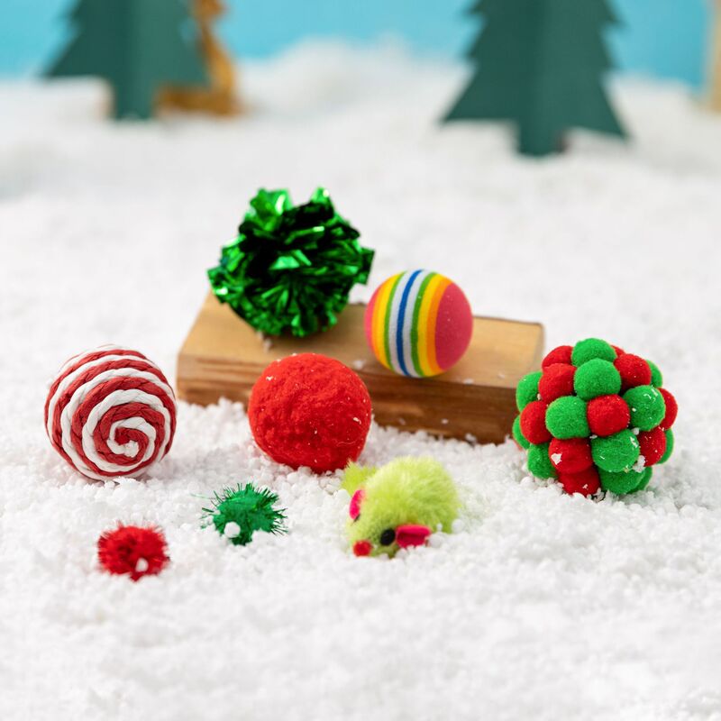 Cross-Border Preferred Christmas Cat Toy Set Wholesale Can Be Assembled by Yourself, Cat Self-Pleasure and Boredom Relief Christmas Pet E18