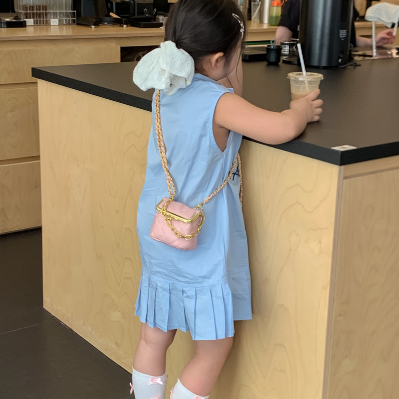 Corea del Sur pequeña bolsa de hombro de niñas de moda diamante bordado bolso de bebé bolso de oro bolso de cambio para niños
