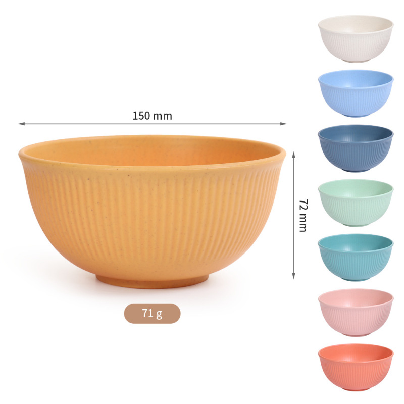 Amazonの人気の小麦わらボウル、カップ、プレート、食器の3点セット、家庭用丼、皿、ドリンクカップ、食器セット|undefined