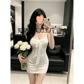 蕾丝吊带连衣裙女夏季甜辣妹收腰包臀裙御姐风显身材网纱抹胸裙子