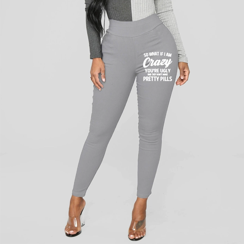 Ins ветер с принтом взрывные повседневные брюки женские трансграничные европейские и американские сексуальные сумки с высокой талией LGS145-435