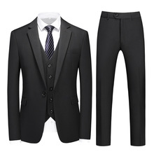 外贸男士西服套装三件套伴郎服表演服新郎结婚礼服团体服西装现货
