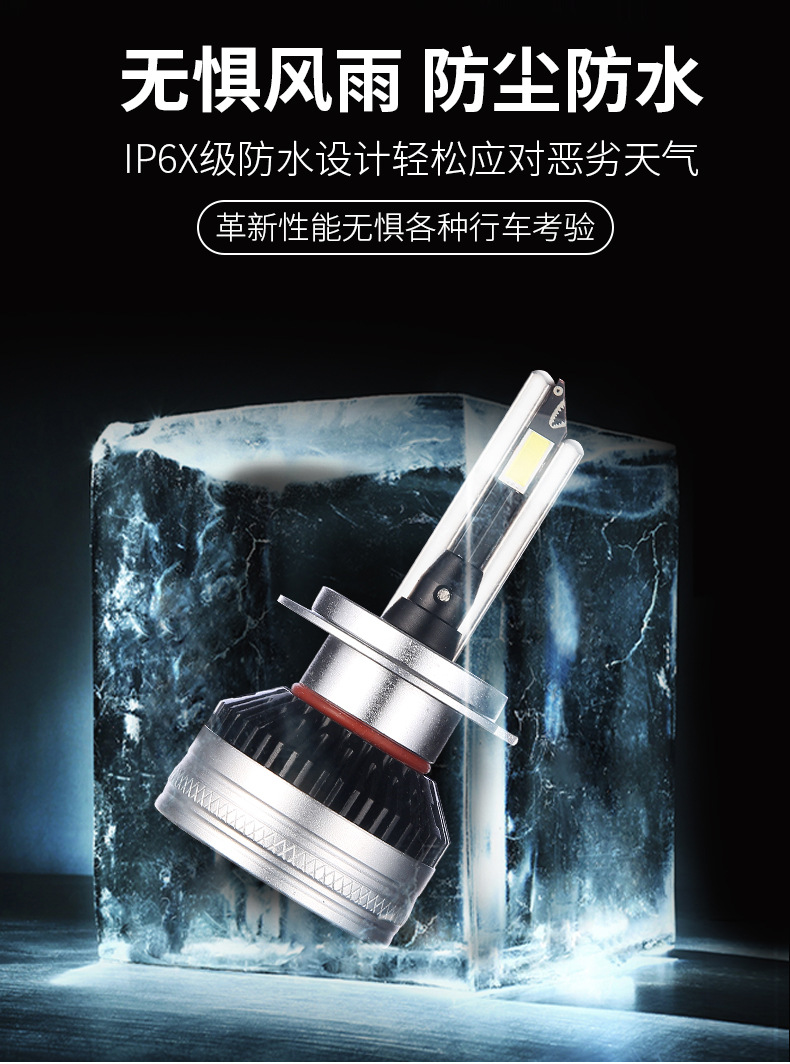 Car Led Headlight High Power H1H4H7H11 Hb3 Copper Tube Small Volume Comes with Decoding High Beam and Low Beam