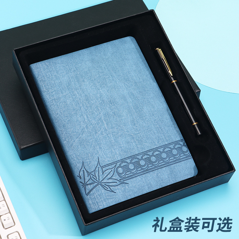 in stock a5 Soft Leather Thickened Notebook Notepad Gift Box suit Business Office Meeting Record Book Diary Book
