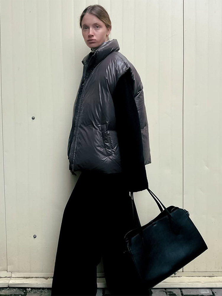 Temperamento casual y cómodo de cuello sin mangas chaqueta de chaleco para mujeres 2025 otoño y invierno caliente nuevo estilo transfronterizo europeo y americano image 4