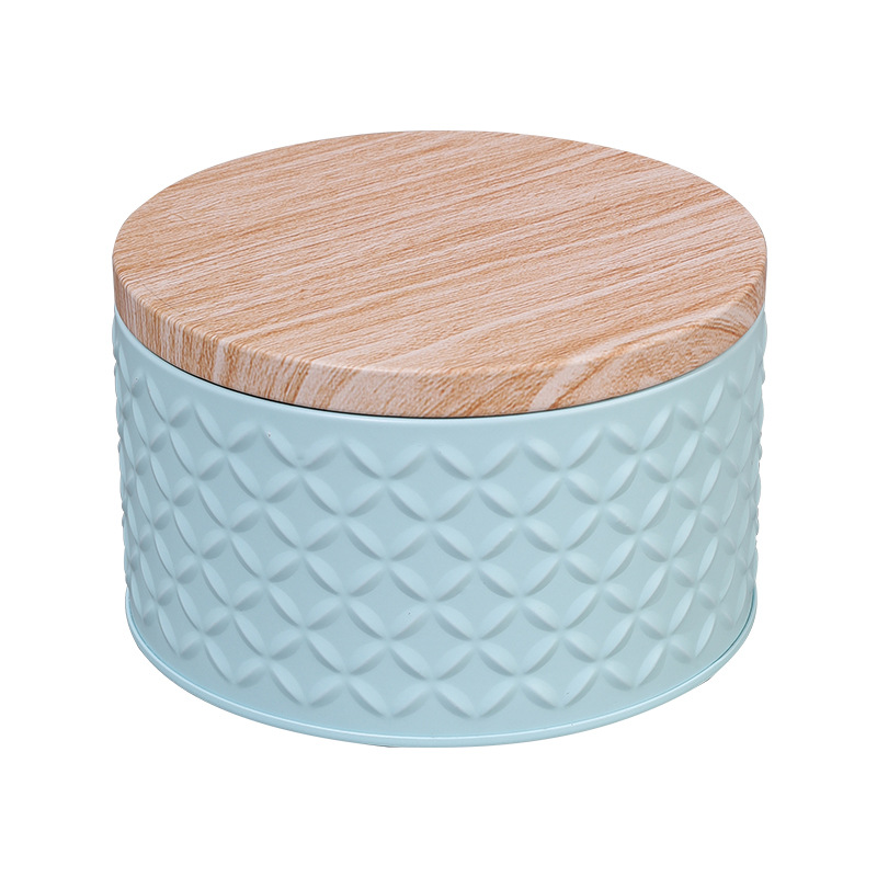 Nuevo recipiente de sellado de hierro forjado para galletas contenida en latas de almacenamiento de bocadillos lata de té portátil en polvo de café granos de café lata de almacenamiento