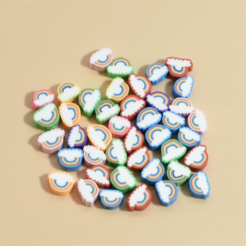 100 PCS/Package Soft Clay Clouds Rainbow Beads display picture 2