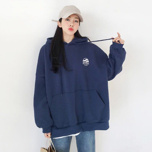 Women's Cap Sweatshirt Ins Trendy Autumn Winter Waitmore Fleece Thick Jacket Loose Korean Style Fashion Student Top