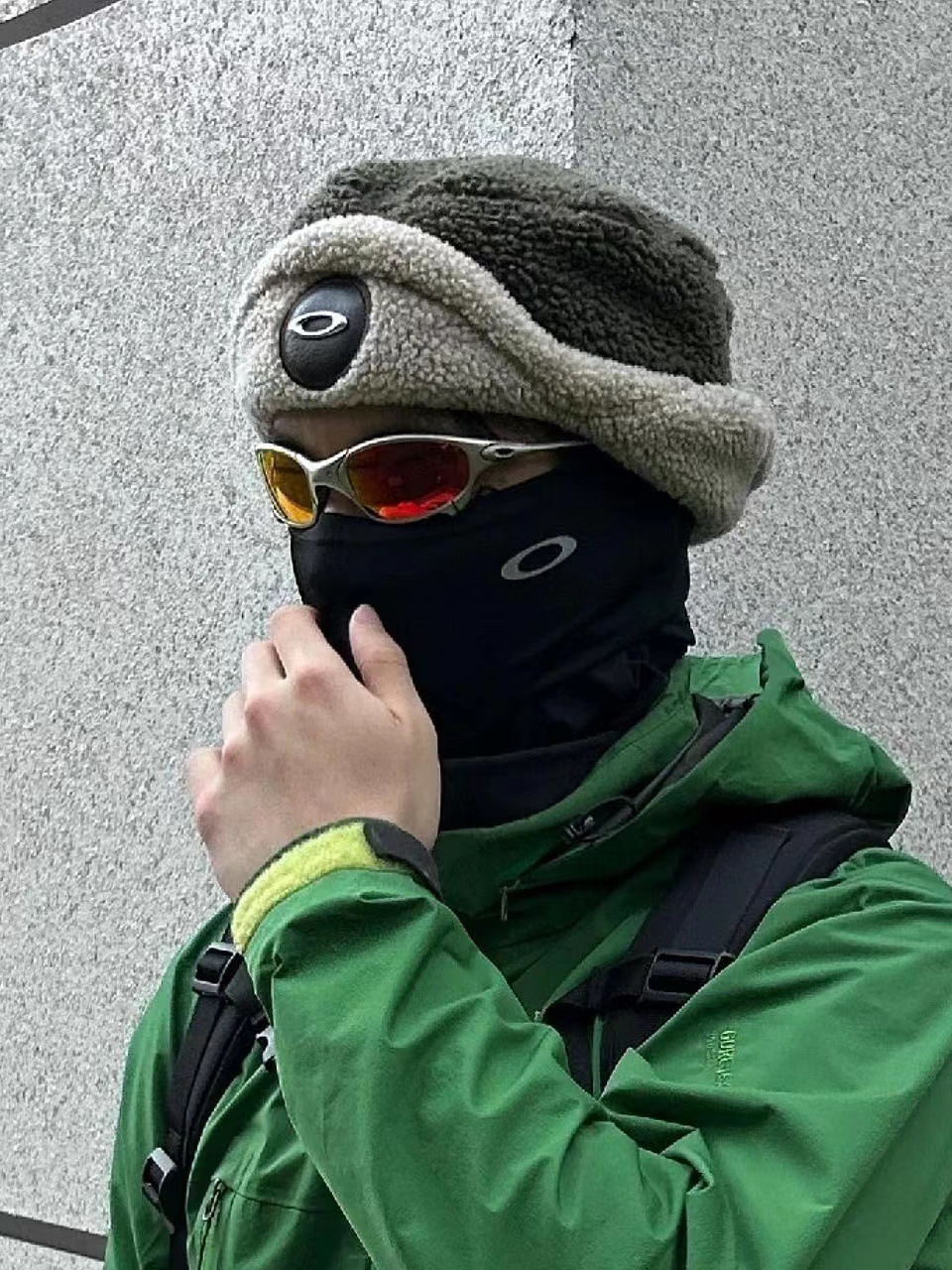 ¡Techo! 00s Vintage Oaklay Lei Feng sombrero retro táctico frío sombrero oscuro viento par oído que cubre el sombrero