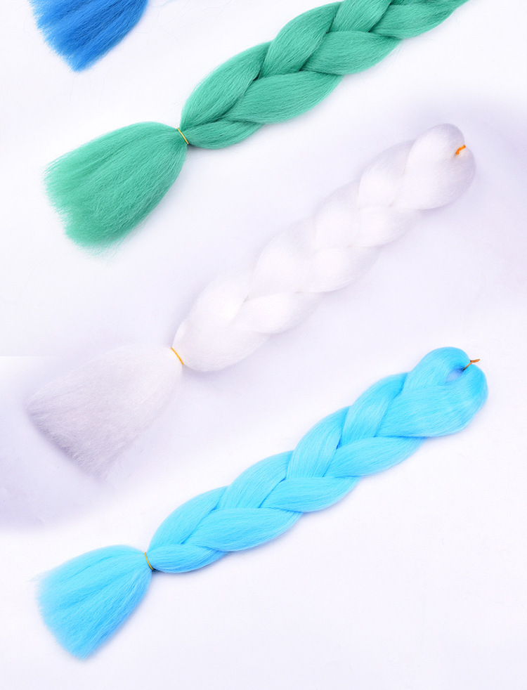 Synthetisches Flechthaar Hitzebeständige Matte Farbverlauf Perücke_voghion.com