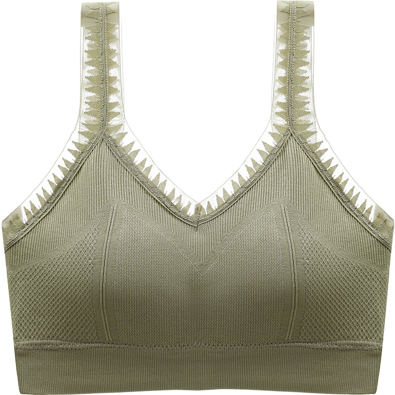 Correa trasera de belleza de encaje chaleco de pecho grande envuelto en U almohadilla de pecho de mujer anti-exposición colección de senos sujetador superior de tubo de niña