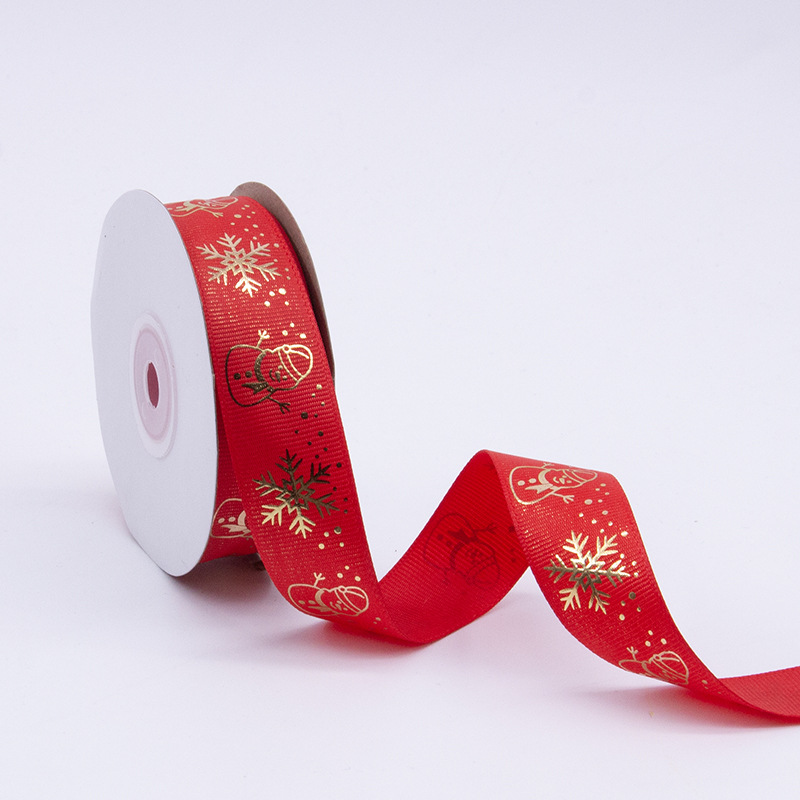 Nueva impresión de cinta de costilla de Navidad 2.5cm caja de regalo de Navidad embalaje cinta de colores cinta Tianyi Mei