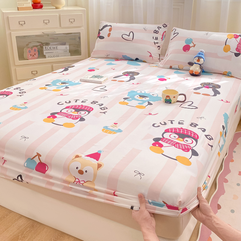 Madre y bebé dormir desnudo clase A cama de una sola pieza cama de algodón puro cubierta de cama de algodón lavado con agua cama de algodón cama de tres piezas