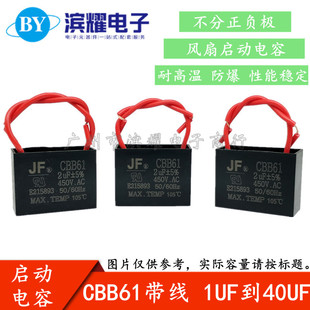 Cbb61 Fan Starting Capacitor 1.2/1.5/1.8/2/2.2/2.5/3/4/5-40Uf Ceiling Fan Range Hood