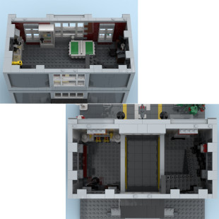 Moc-142907 Modular Building: Fire Station and Interior Building Toy 1808 Particle Count
