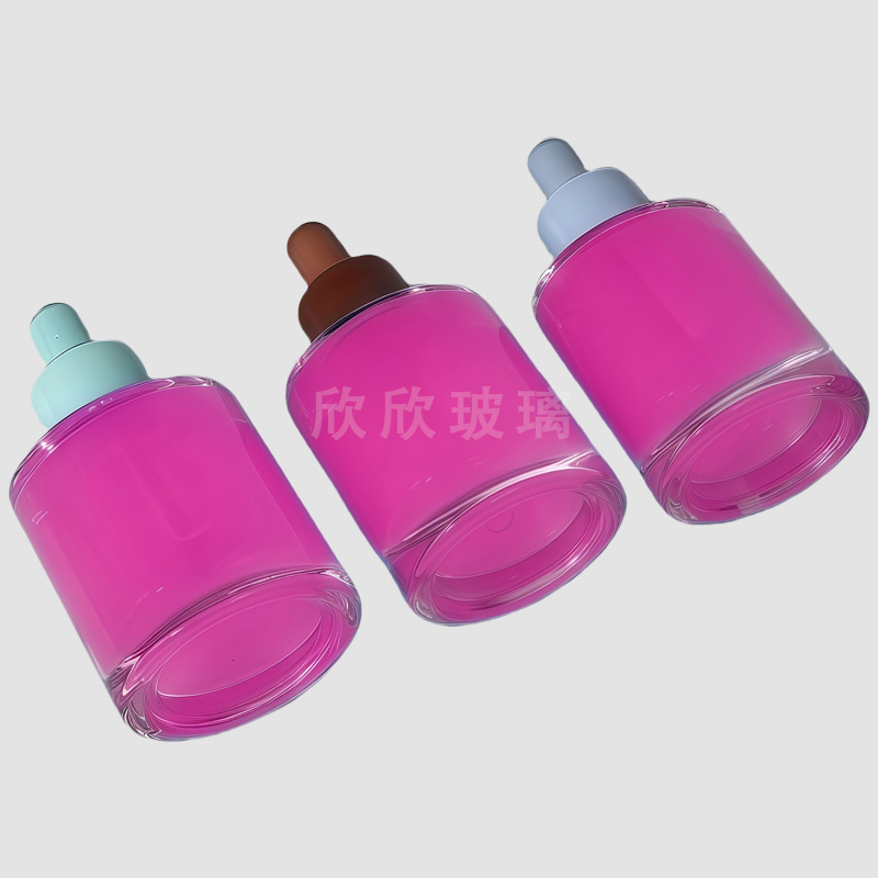 工場在庫 30ml フラットスクエアリキッドファンデーションガラスボトル 50ml プレスフラットボトル ボールキャップ エッセンス詰め替え|undefined