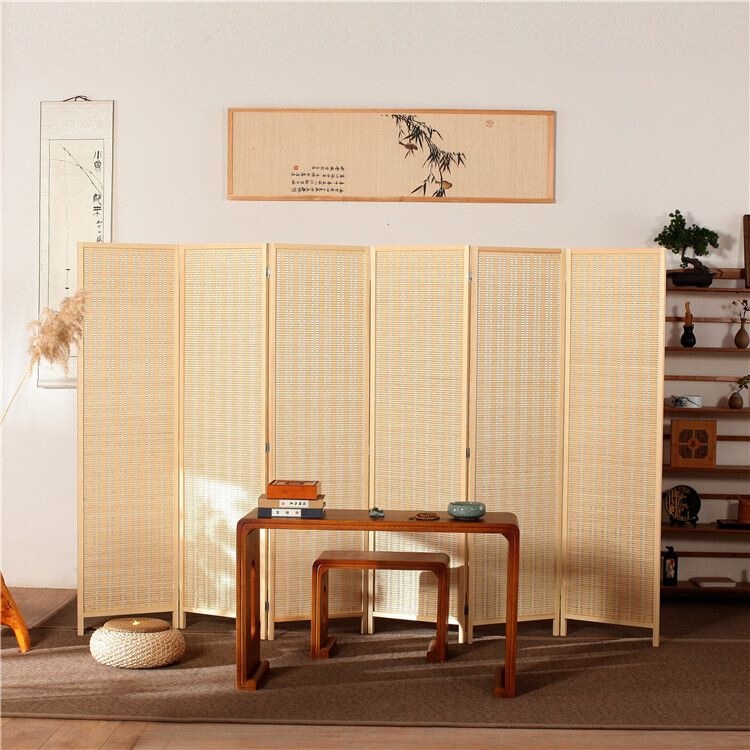 Chinese-style folding screen partition, simple modern living room entrance wall movable folding screen, hotel solid wood bamboo screen partition Chinese-style folding screen partition, simple modern living room entrance wall movable folding screen, hotel solid wood bamboo screen partition