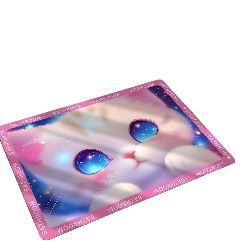 3D estereoscópico alfombra de suelo de baño inodoro puerta de absorción de agua alga de barro esterilla antideslizante inodoro doméstico puerta de entrada esterilla