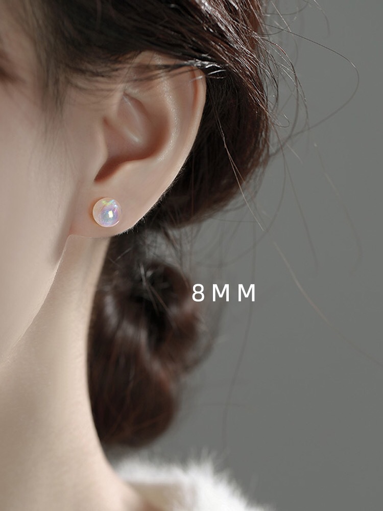 Stud Earrings Mermaid Beads 8mm
