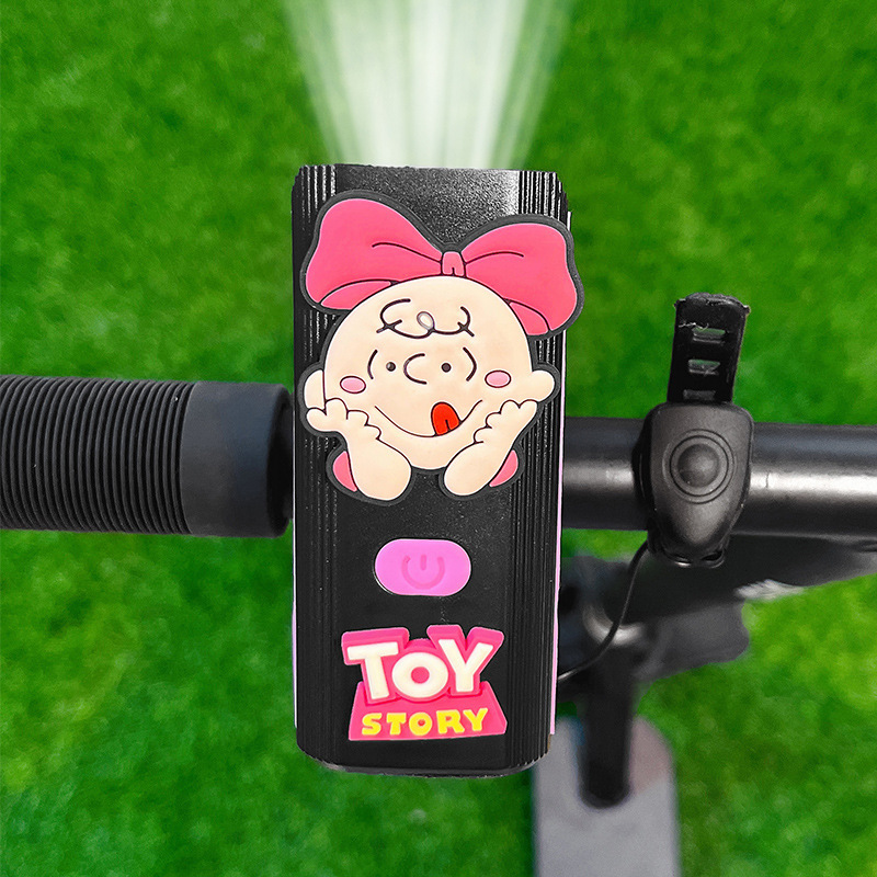 自転車ライトマウンテンバイク充電強い光夜ライドヘッドライトかわいい漫画子供自転車夜ライドラッパ|undefined