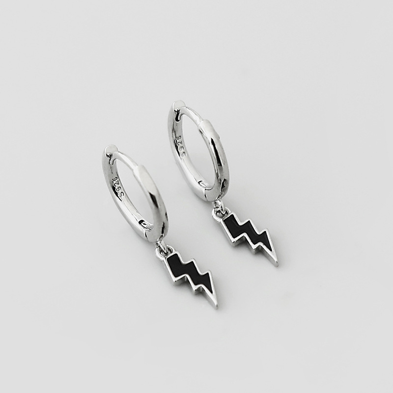 Black Wave Shape Pendant Copper Earrings Wholesale Nihaojewelrypicture3