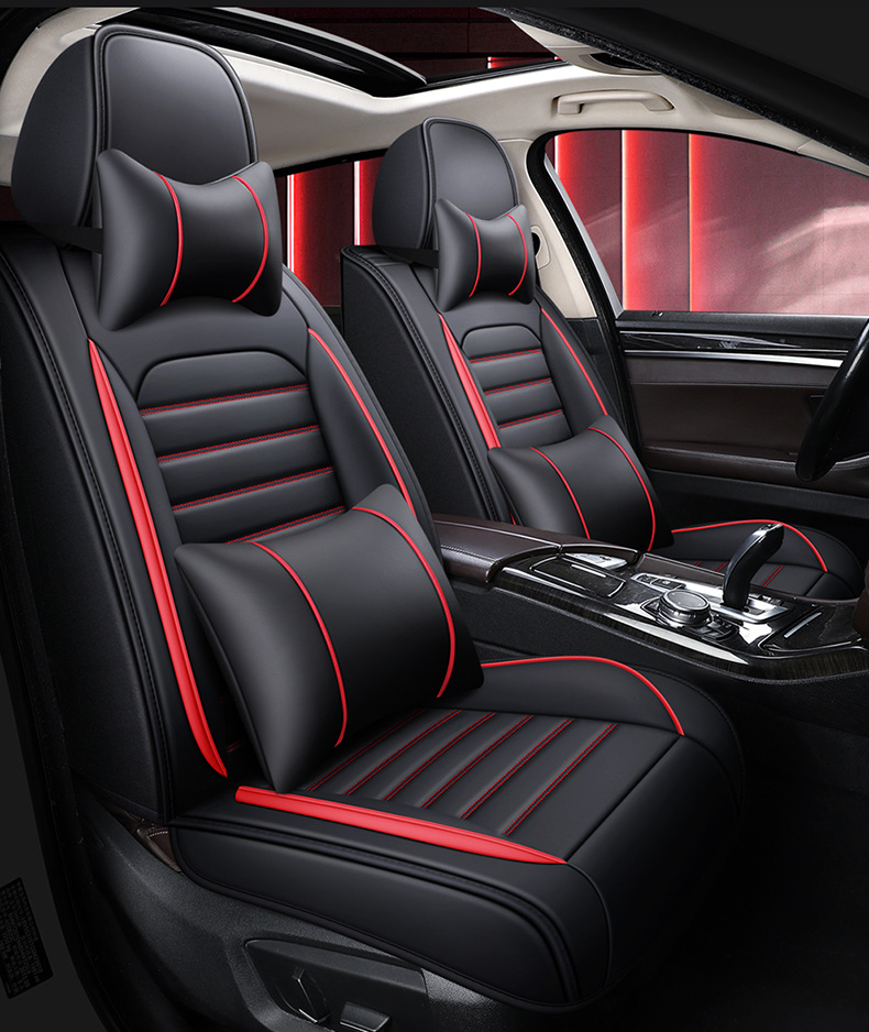 Car Seat Cushion, Universal for All Seasons, Leather Seat Cover, Small Car Seat Cover, Fully Enclosed 3D Winged Seat Cushion, Suitable for Sedan and Pickup Truck