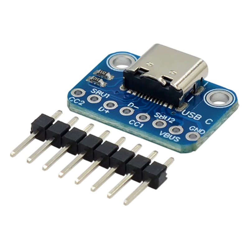 Плата адаптера типа USB TYPE-C 2. Подключение выдвижного резистора 54 мм CC1 CC2 5,1 K