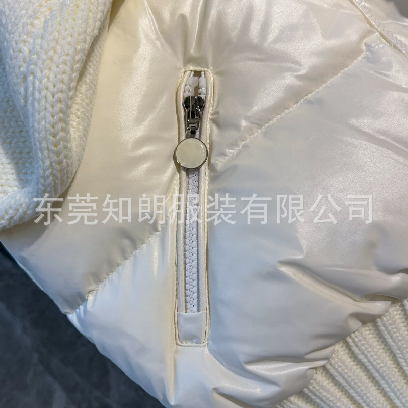 现货m蒙家外套女款高端高版本必蒙口羽绒服工厂鹅绒服针织袖拼接|undefined
