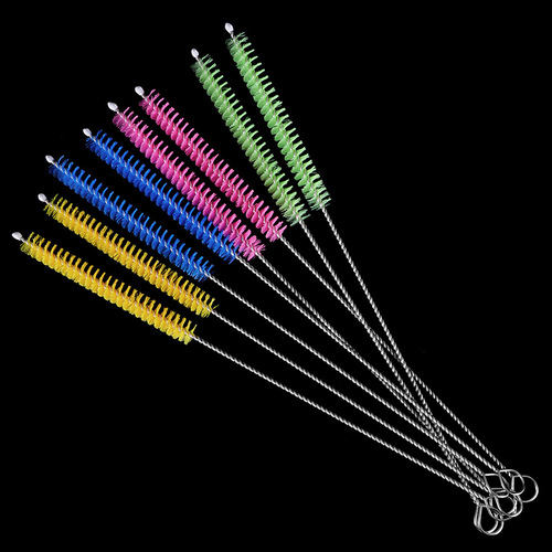 Direct Manufacturer Sales Stainless Steel Straw Brush Children's Milk Bottle Water Cup Brush Silicone Glass Test Tube Brush Nylon Cleaning Brush