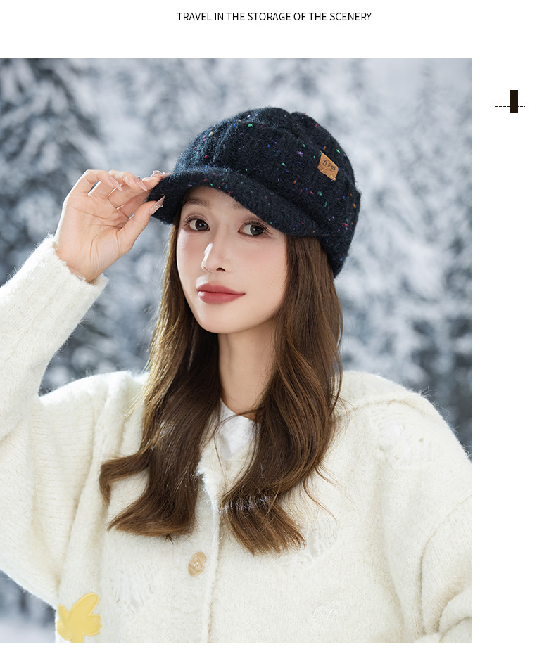 Warm Men's Sequin Duckbill Cap With Ear Protection For Winter_voghion.com