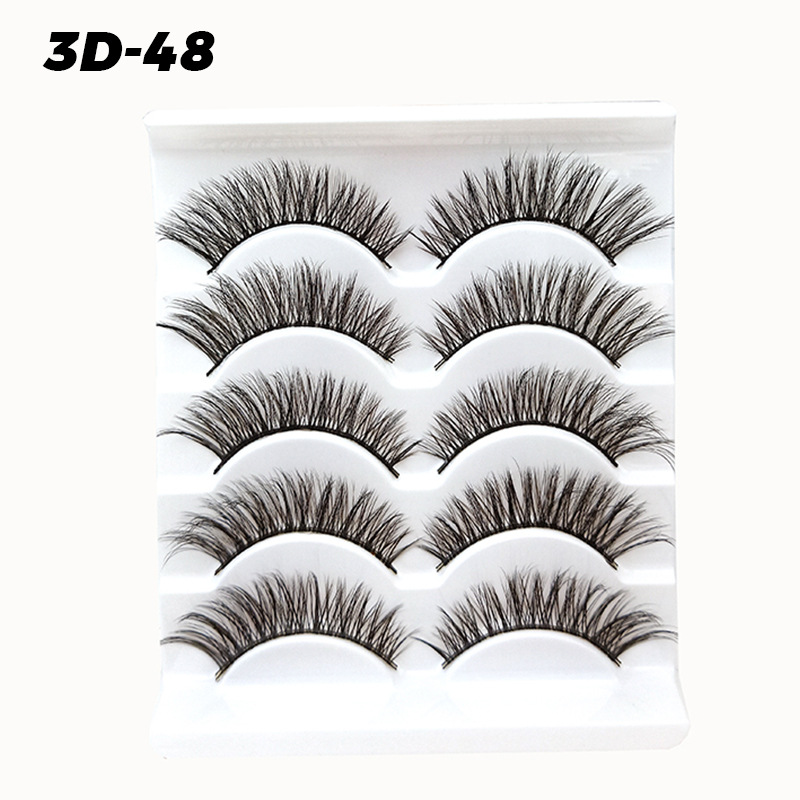 DINGSEN pestañas postizas de fábrica al por mayor 3D pestañas tridimensionales 5 pares Paquete de pestañas tres más de D-46 estilos
