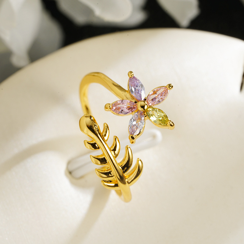 Anillo de flores multicolor j23496