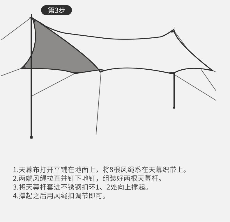 Outdoor Vinyl Canopy Tent Camping Style Picnic Rainproof Sunshade Cloth Picnic Equipment Square Foldableing